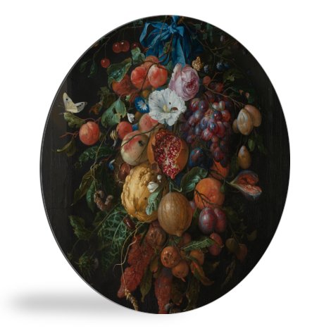 Runde Bilder - Früchte und Blumen - Gemälde von Jan Davidsz. de Heem