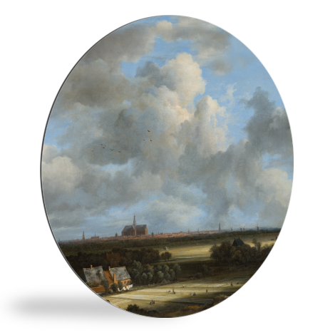 Runde Bilder - Ansicht von Haarlem mit Tribüne - Gemälde von Jacob van Ruisdael