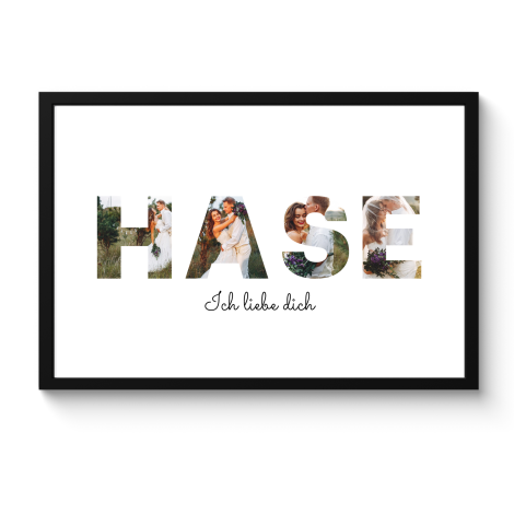 Poster mit Rahmen - Hase