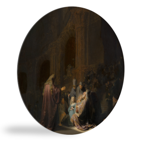 Runde Bilder - Der Hymnus des Simeon - Gemälde von Rembrandt van Rijn