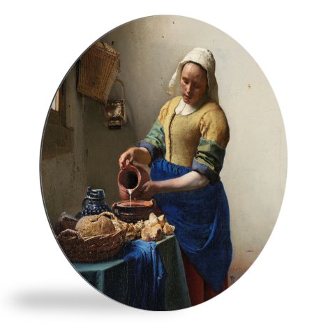 Runde Bilder - Das Milchmädchen - Gemälde von Johannes Vermeer