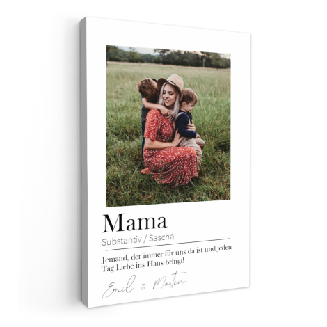 personalisierbare Leinwand - Mama bedeutet 1 Foto