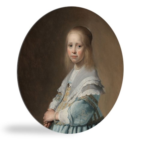 Runde Bilder - Porträt eines Mädchens in Blau - Gemälde von Johannes Cornelisz. Verspronck
