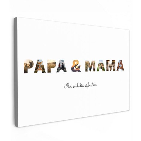 Personalisierbare Leinwand - Papa & Mama