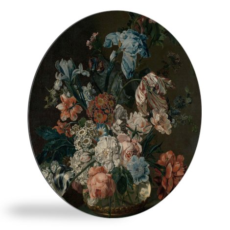Runde Bilder - Stilleben mit Blumen - Gemälde von Cornelia van der Mijn