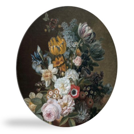 Runde Bilder - Stilleben mit Blumen - Gemälde von Eelke Jelles Eelkema