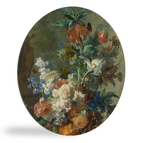 Runde Bilder - Stillleben mit Blumen - Gemälde von Jan van Huysum