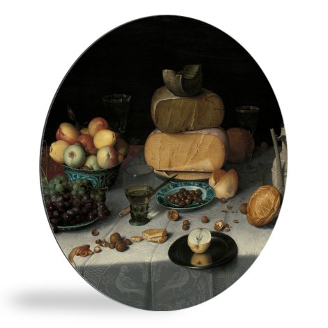 Runde Bilder - Stillleben mit Käse - Gemälde von Floris Claesz. van Dijck