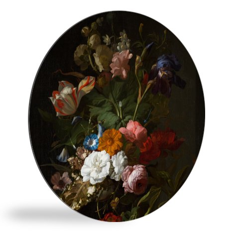 Runde Bilder - Vase mit Blumen - Gemälde von Rachel Ruysch