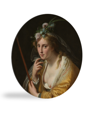 Runde Bilder - Eine Hirtin - Gemälde von Paulus Moreelse