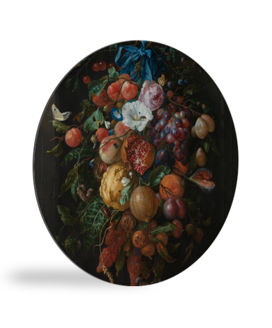 Runde Bilder - Früchte und Blumen - Gemälde von Jan Davidsz. de Heem