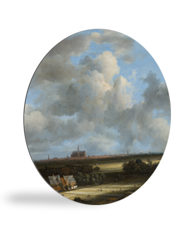 Runde Bilder - Ansicht von Haarlem mit Tribüne - Gemälde von Jacob van Ruisdael