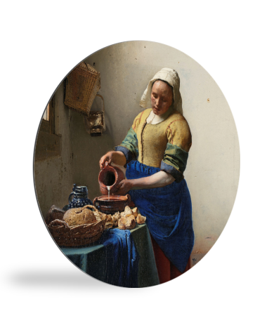 Runde Bilder - Das Milchmädchen - Gemälde von Johannes Vermeer