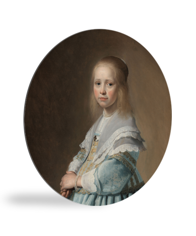 Runde Bilder - Porträt eines Mädchens in Blau - Gemälde von Johannes Cornelisz. Verspronck