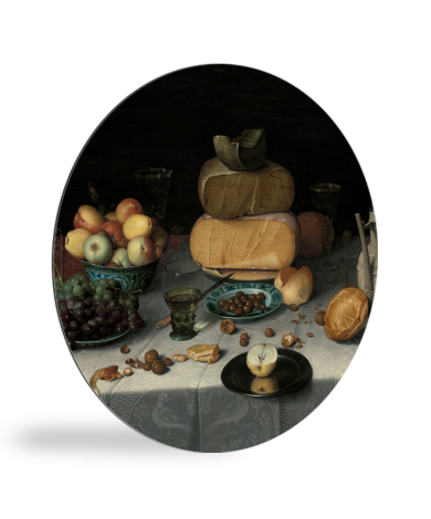 Runde Bilder - Stillleben mit Käse - Gemälde von Floris Claesz. van Dijck