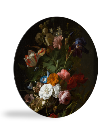 Runde Bilder - Vase mit Blumen - Gemälde von Rachel Ruysch