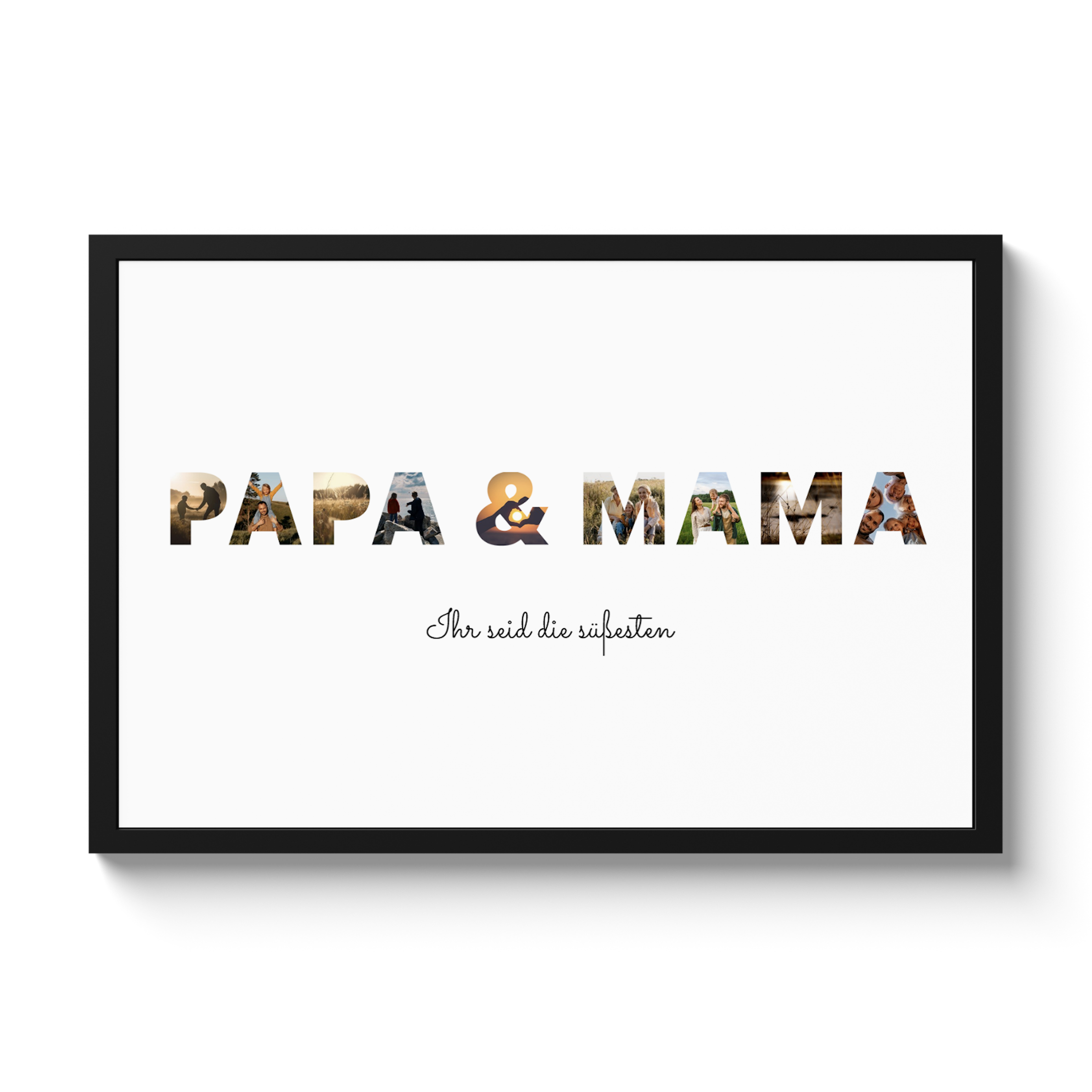 Poster mit Rahmen - Papa & Mama