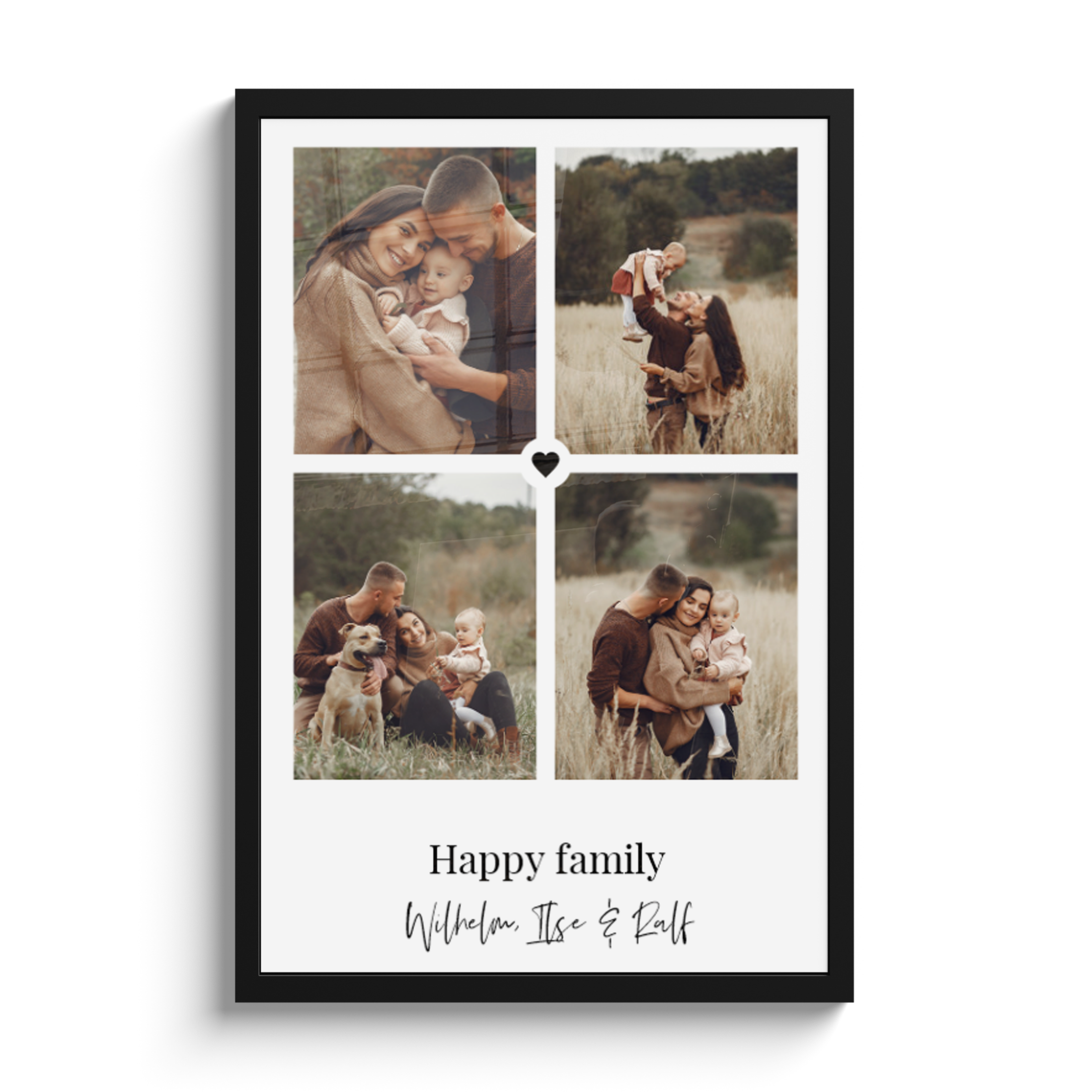 Poster mit Rahmen – Collage mit Herz
