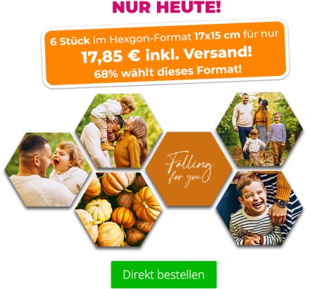 Foto op hexagon 17x15