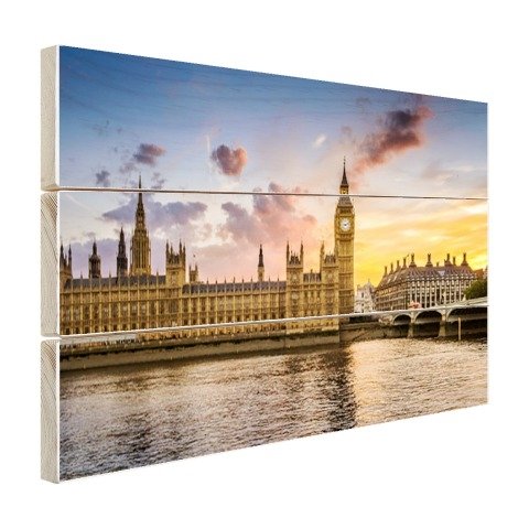 Big ben bei Sonnenuntergang auf Holz