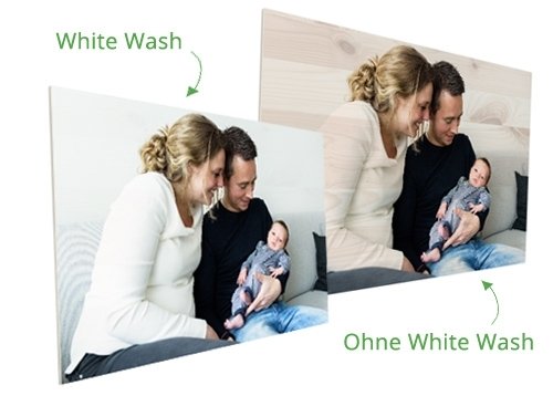Foto auf Holz mit Whitewash