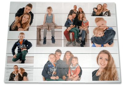 Fotocollage auf Holz