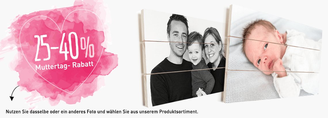 Foto auf Holz Muttertag Rabatt