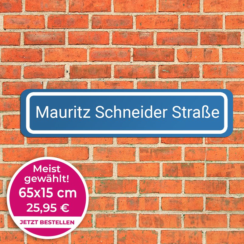 Straatnaambord 65x15cm