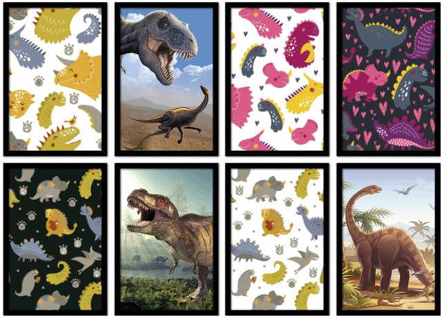 Poster mit Rahmen Dinosaurier