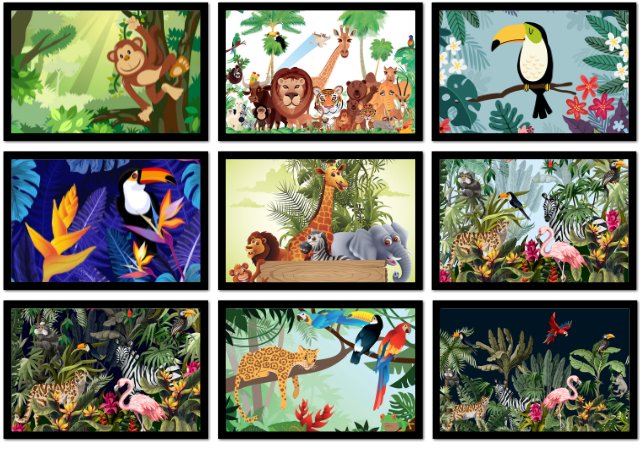 Poster mit Rahmen Dschungel