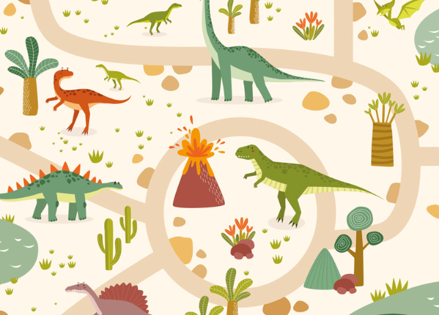 Spielmatte Dino - Grün - Natur