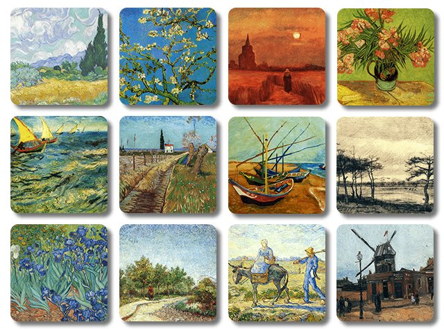 Quadratische Untersetzer Vincent van Gogh