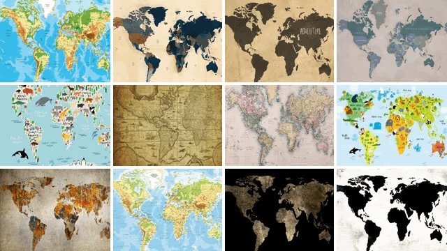 Leinwand Weltkarte