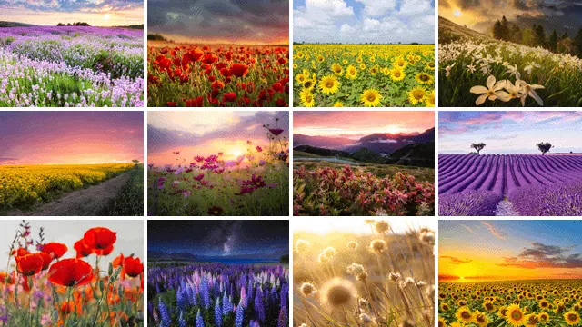 Gartenposter Blumenfled