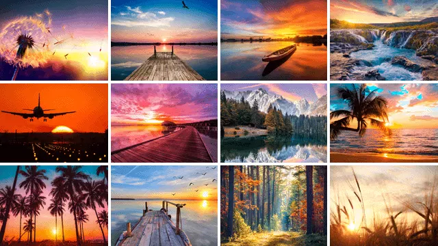 Gartenposter Sonnenuntergang