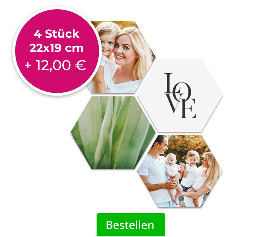 Foto op hexagon 22x19
