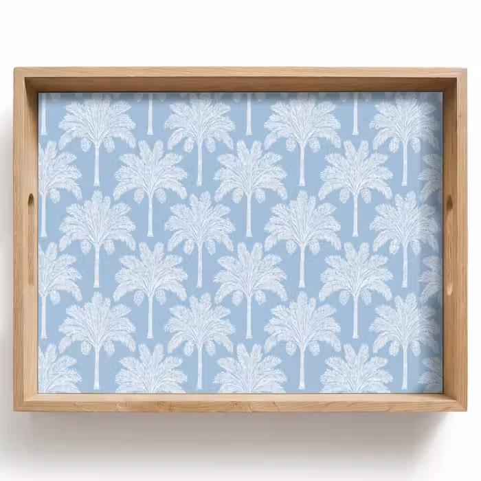 Tablett - Palme - Modern - Blau