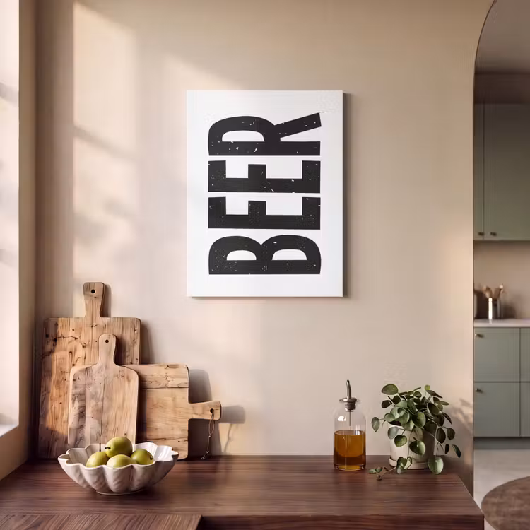 Akustikbild - Bier - Japandi - Dekoration - Schwarz — 2