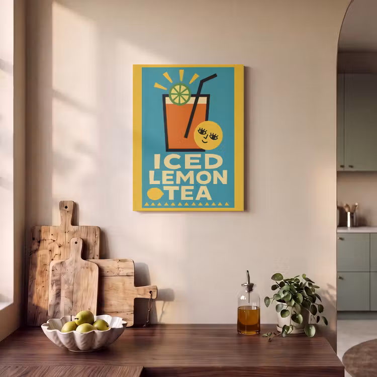 Akustikbild - Eistee - Illustration - Blau - Zitrone — 2