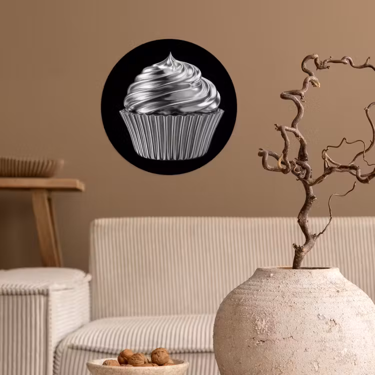 Runde Tapete - Cupcake - Luxuriös - Silber — 2