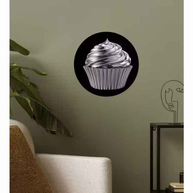 Runde Tapete - Cupcake - Luxuriös - Silber — 3