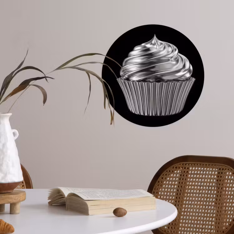 Runde Tapete - Cupcake - Luxuriös - Silber — 4