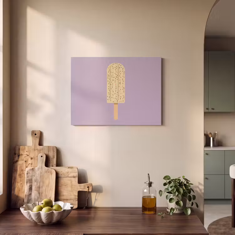 Akustikbild - Beige - Eiscreme - Sprenkeln — 2