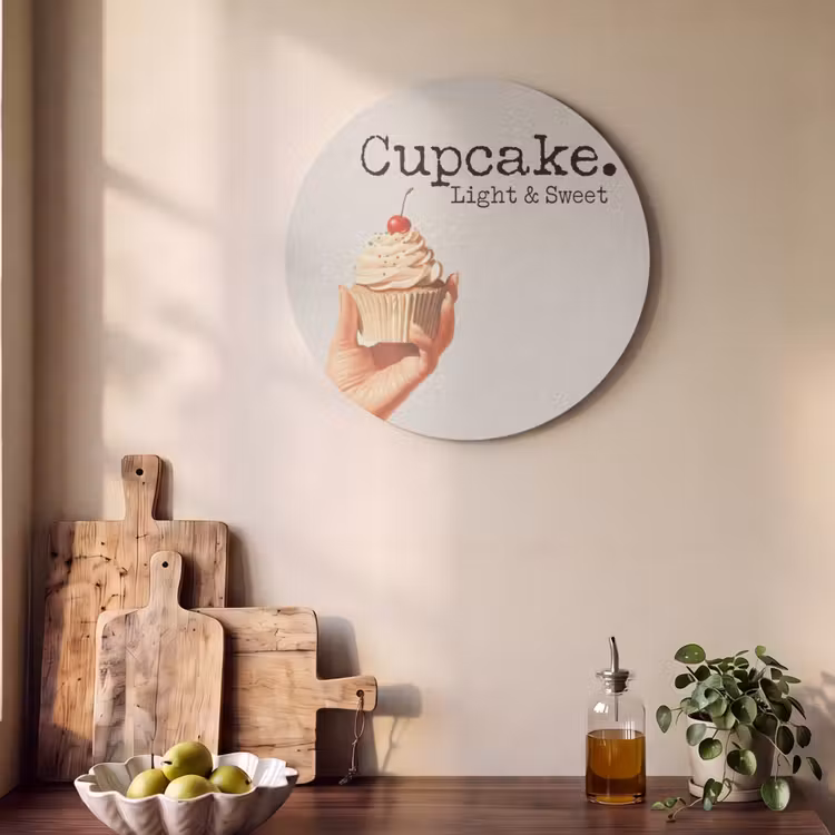 Akustikbild rund - Cupcake - Süß - Kirsche — 3