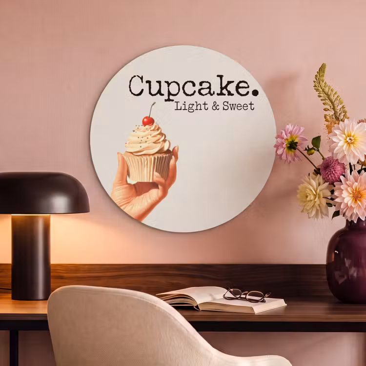 Akustikbild rund - Cupcake - Süß - Kirsche — 4