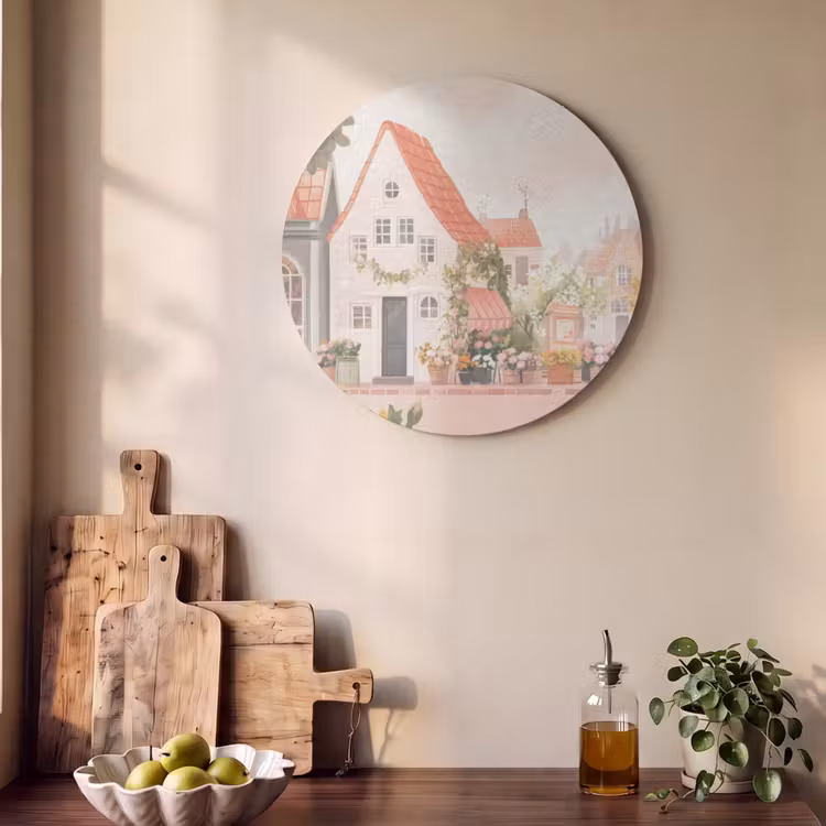 Akustikbild rund - Blumen - Häuser - Dorf — 3