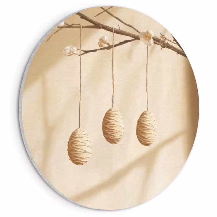 Akustikbild Rund - Beige - Osterkuchen - Eier — 1