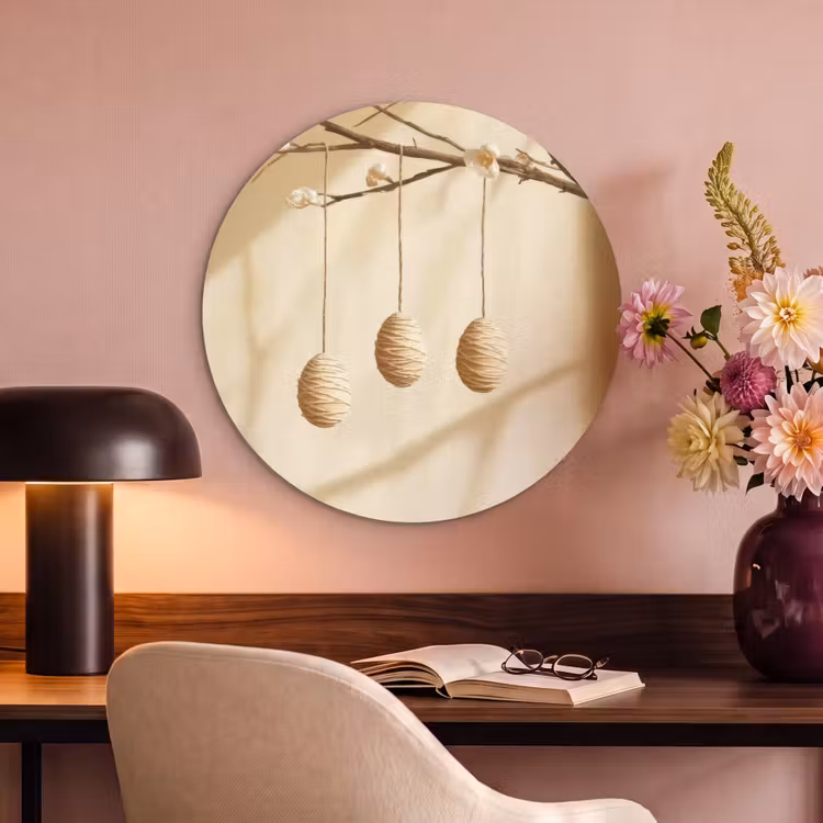 Akustikbild Rund - Beige - Osterkuchen - Eier — 4