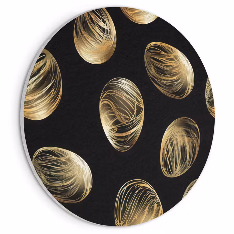 Akustikbild Rund - Eier - Gold - Muster — 1