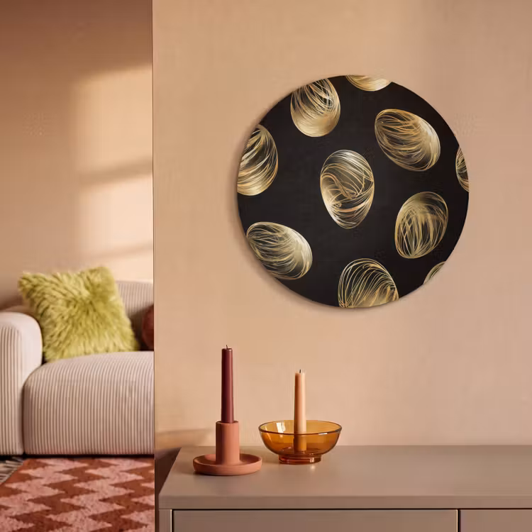 Akustikbild Rund - Eier - Gold - Muster — 2
